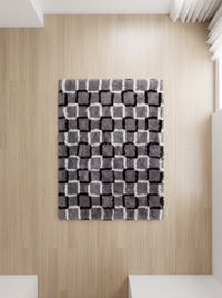 Fluffy Shag Living Room Rug - Cube - 160x200cm