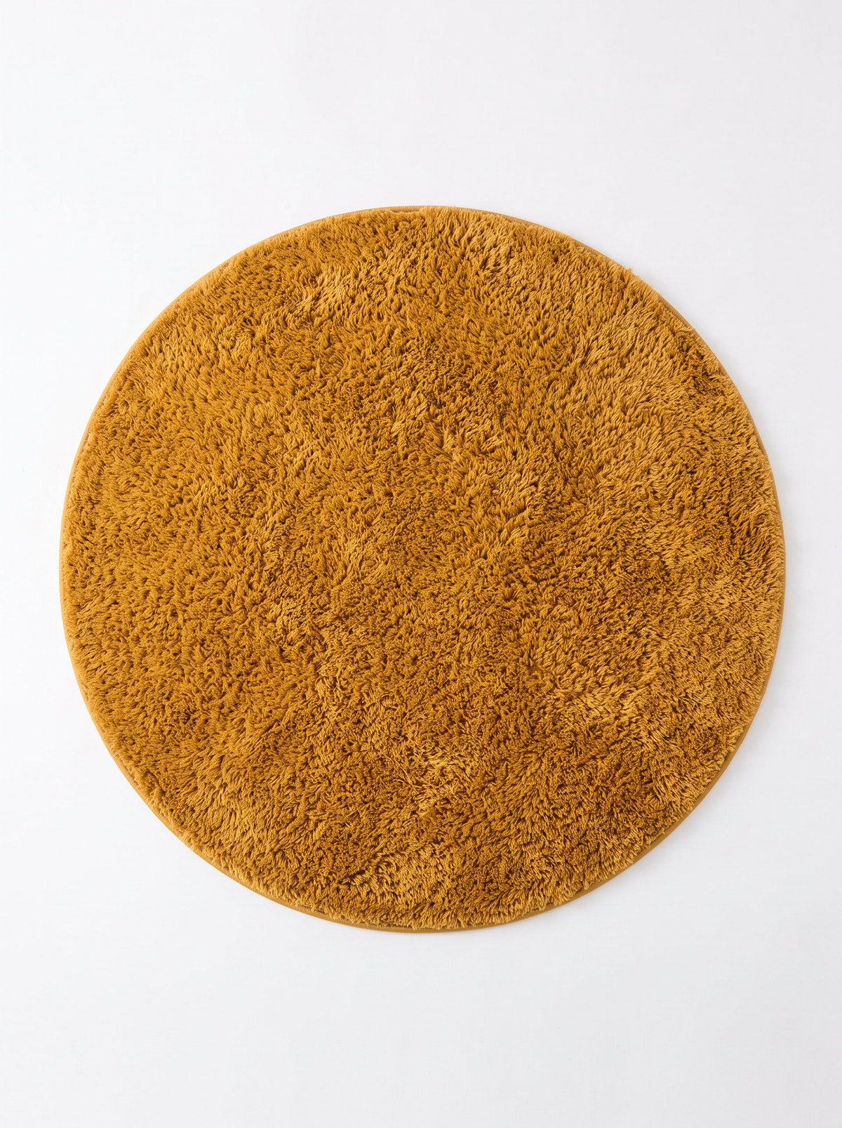 Coral Velvet Living Room Rug - Yellow - 120cm diametre