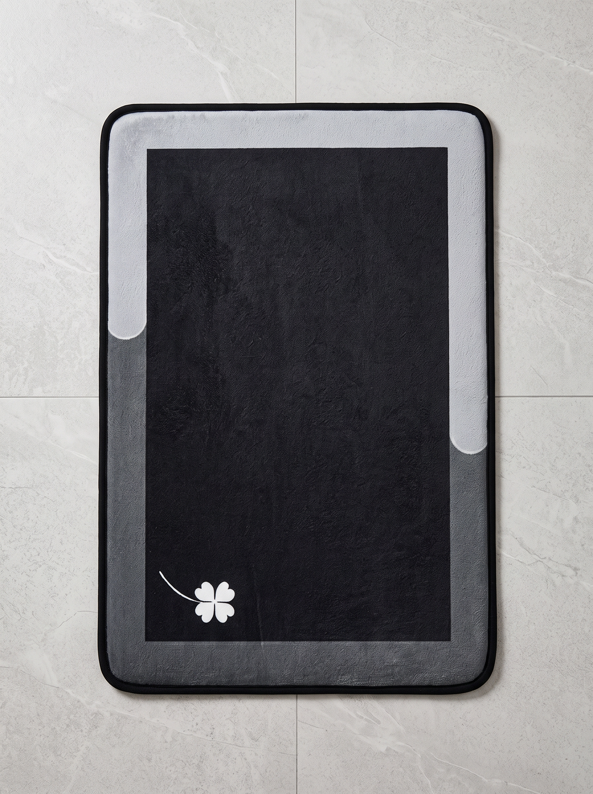 Printed Flannel Bath Mat - Purple - 50x80cm