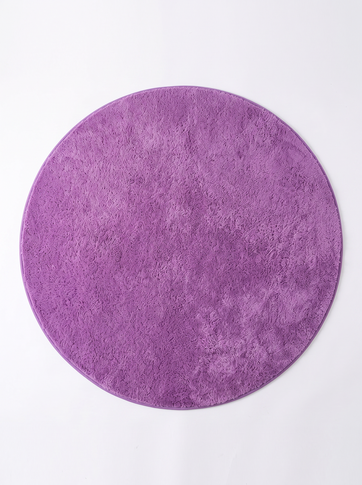 Coral Velvet Living Room Rug - Purple - 120cm diametre