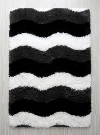 Fluffy Shag Living Room Rug - Wave - 40x60cm
