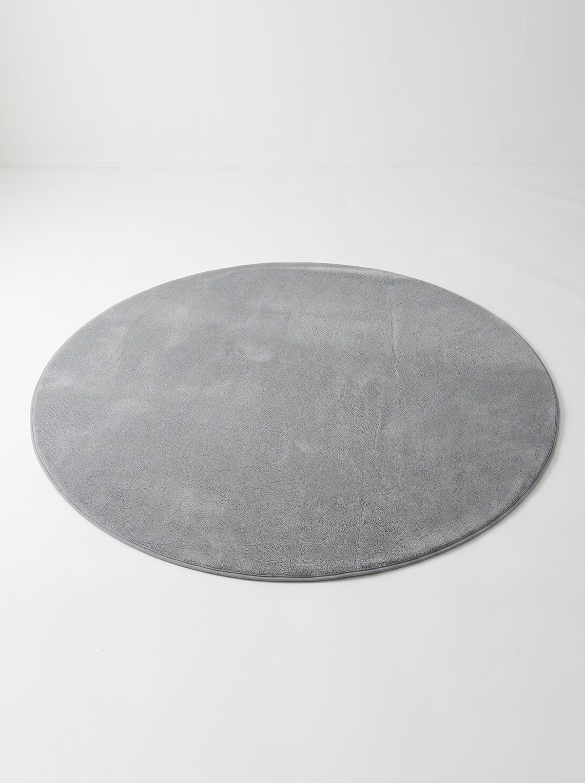 Coral Velvet Living Room Rug - Grey - 120cm diametre