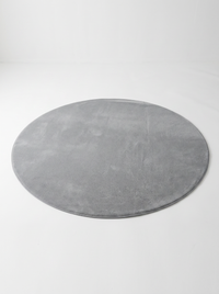 Coral Velvet Living Room Rug - Grey - 120cm diametre