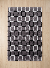 Fluffy Shag Living Room Rug - Cube - 80x160cm