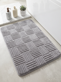 Striped Cotton Bath Mat - Grey - 50x80cm