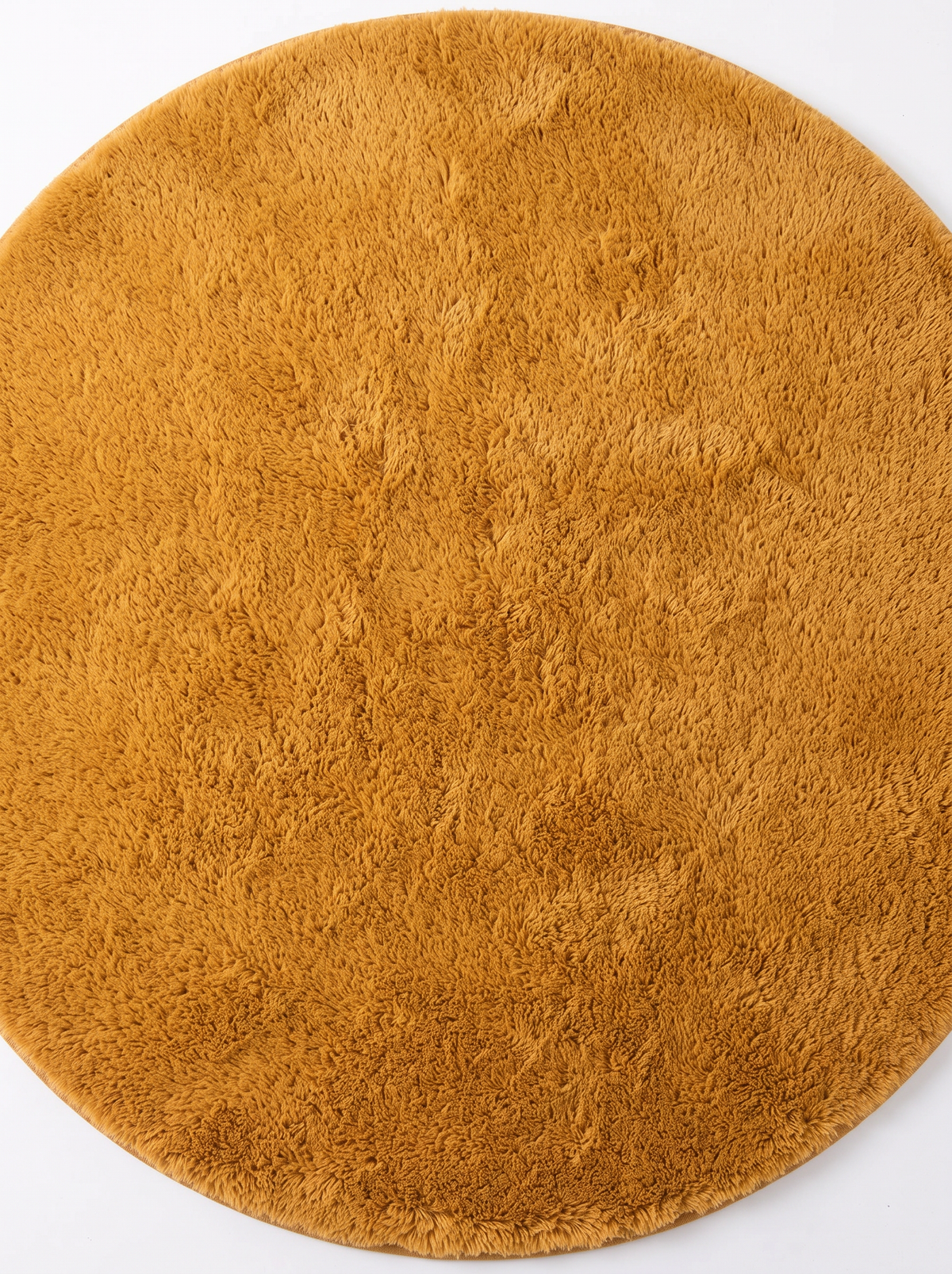 Coral Velvet Living Room Rug - Yellow - 60cm diametre