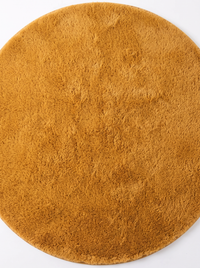 Coral Velvet Living Room Rug - Yellow - 60cm diametre