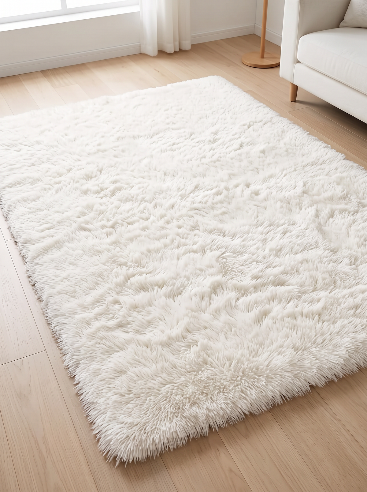 Ivory Minimalist Rug - White - 60x90cm