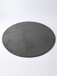 Coral Velvet Living Room Rug - Charcoal - 100cm diametre