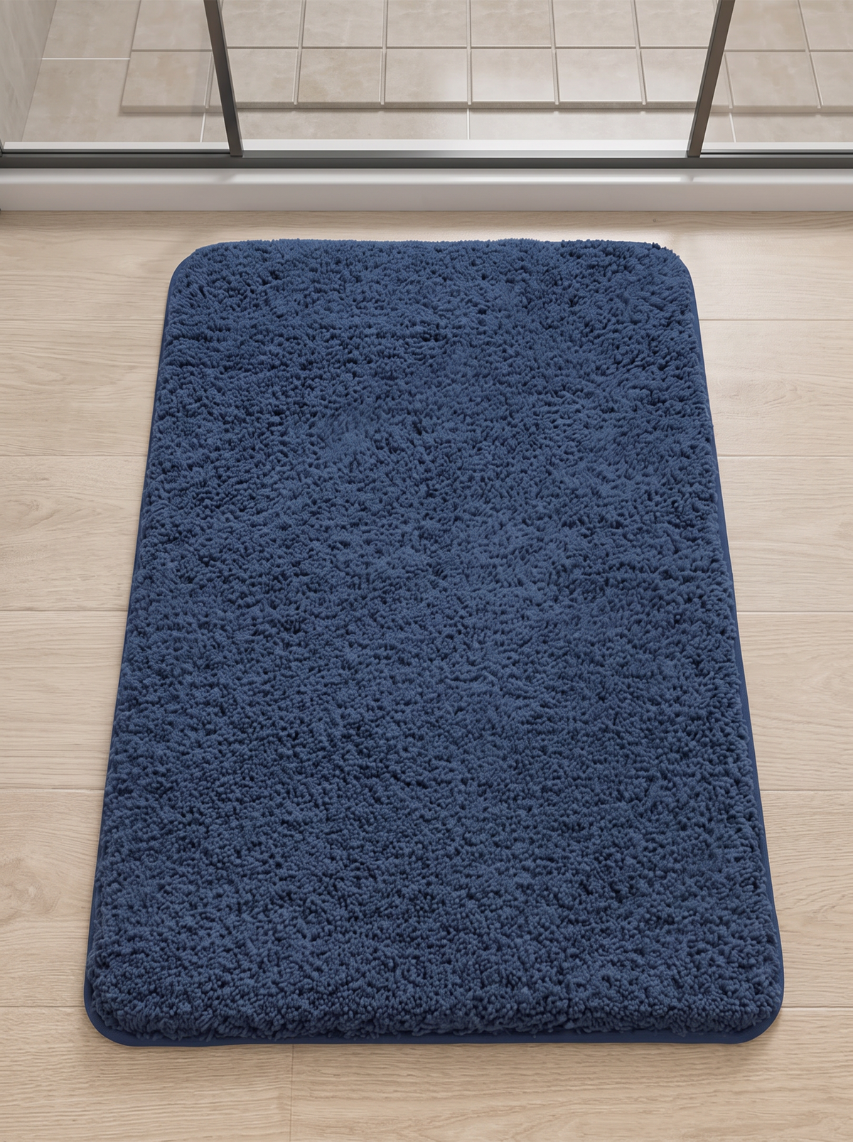 Furry Shag Bath Mat - Blue - 40x60cm