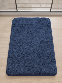 Furry Shag Bath Mat - Blue - 40x60cm