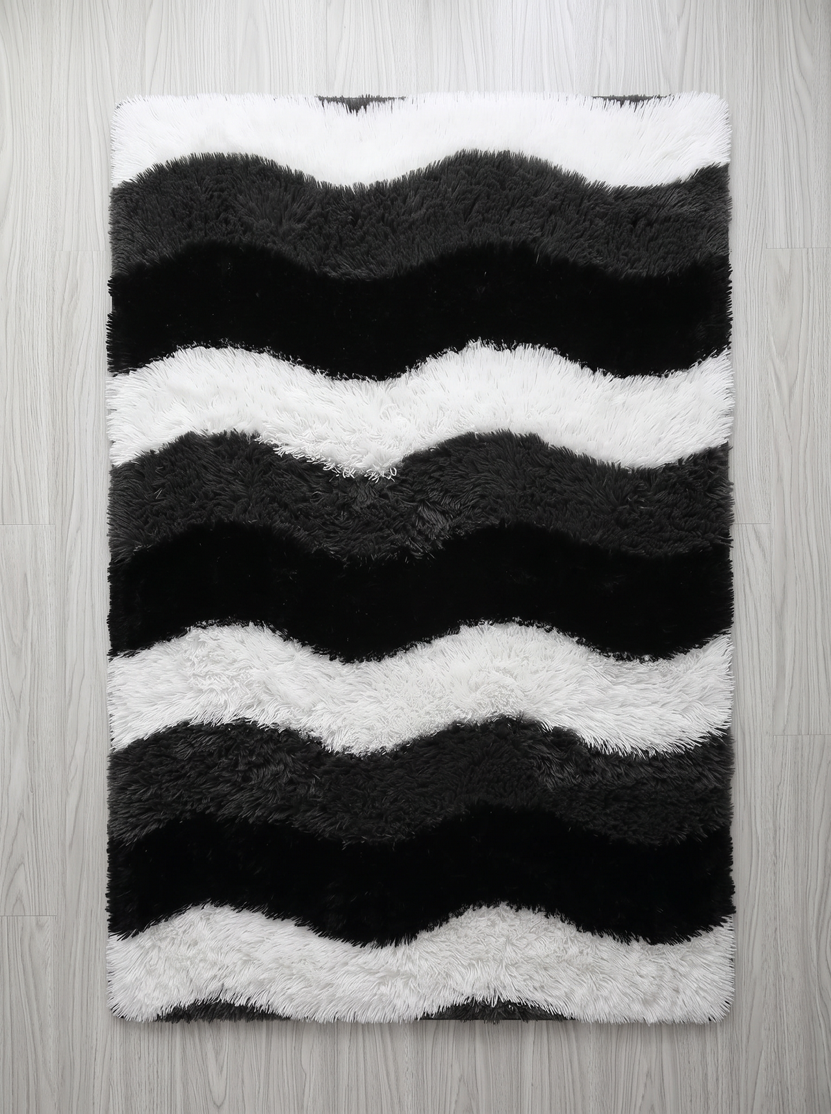 Fluffy Shag Living Room Rug - Wave - 50x120cm