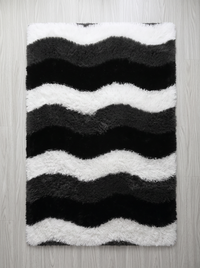Fluffy Shag Living Room Rug - Wave - 50x120cm
