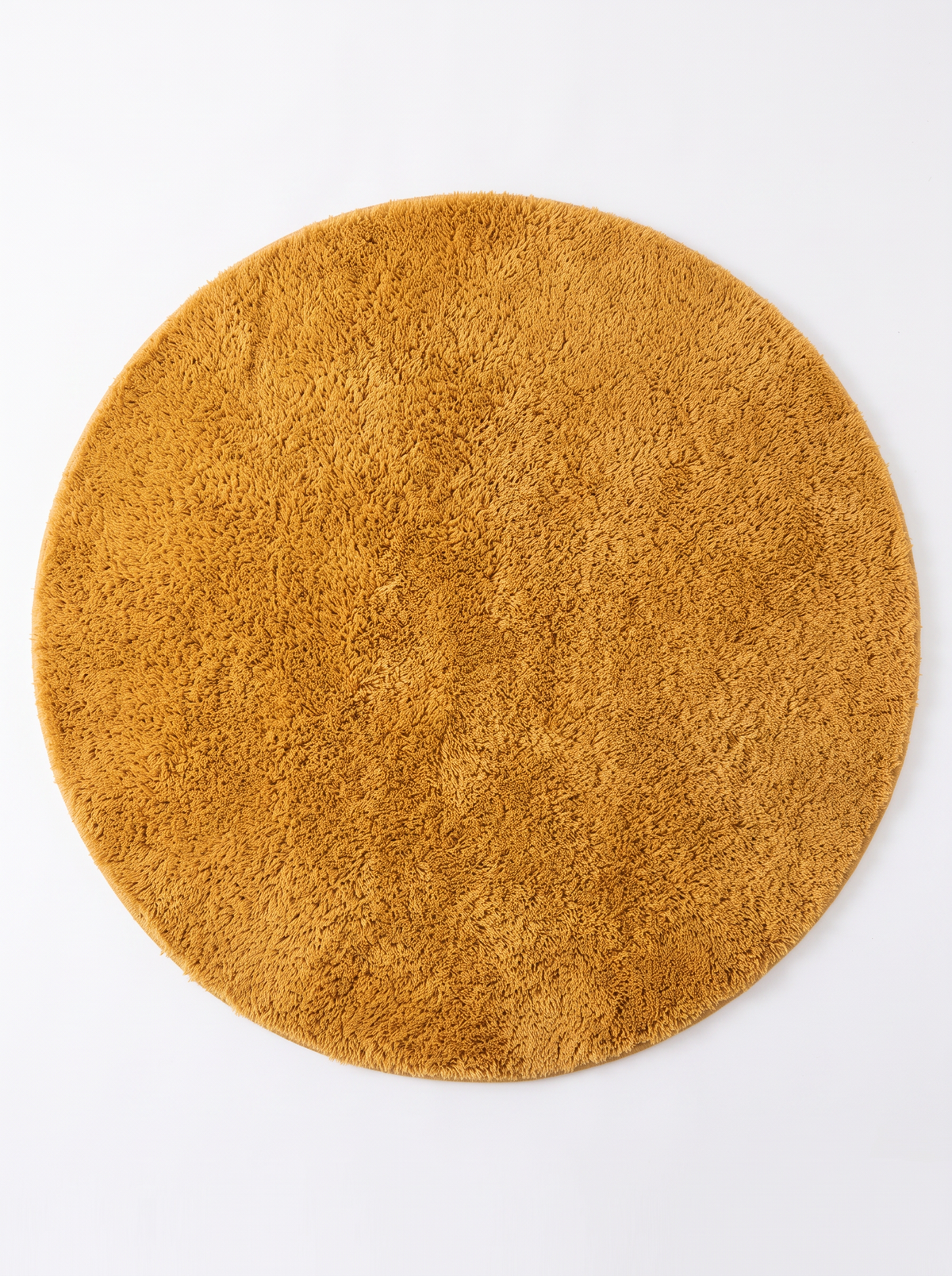 Coral Velvet Living Room Rug - Yellow - 100cm diametre