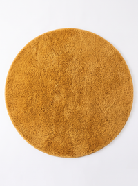 Coral Velvet Living Room Rug - Yellow - 100cm diametre