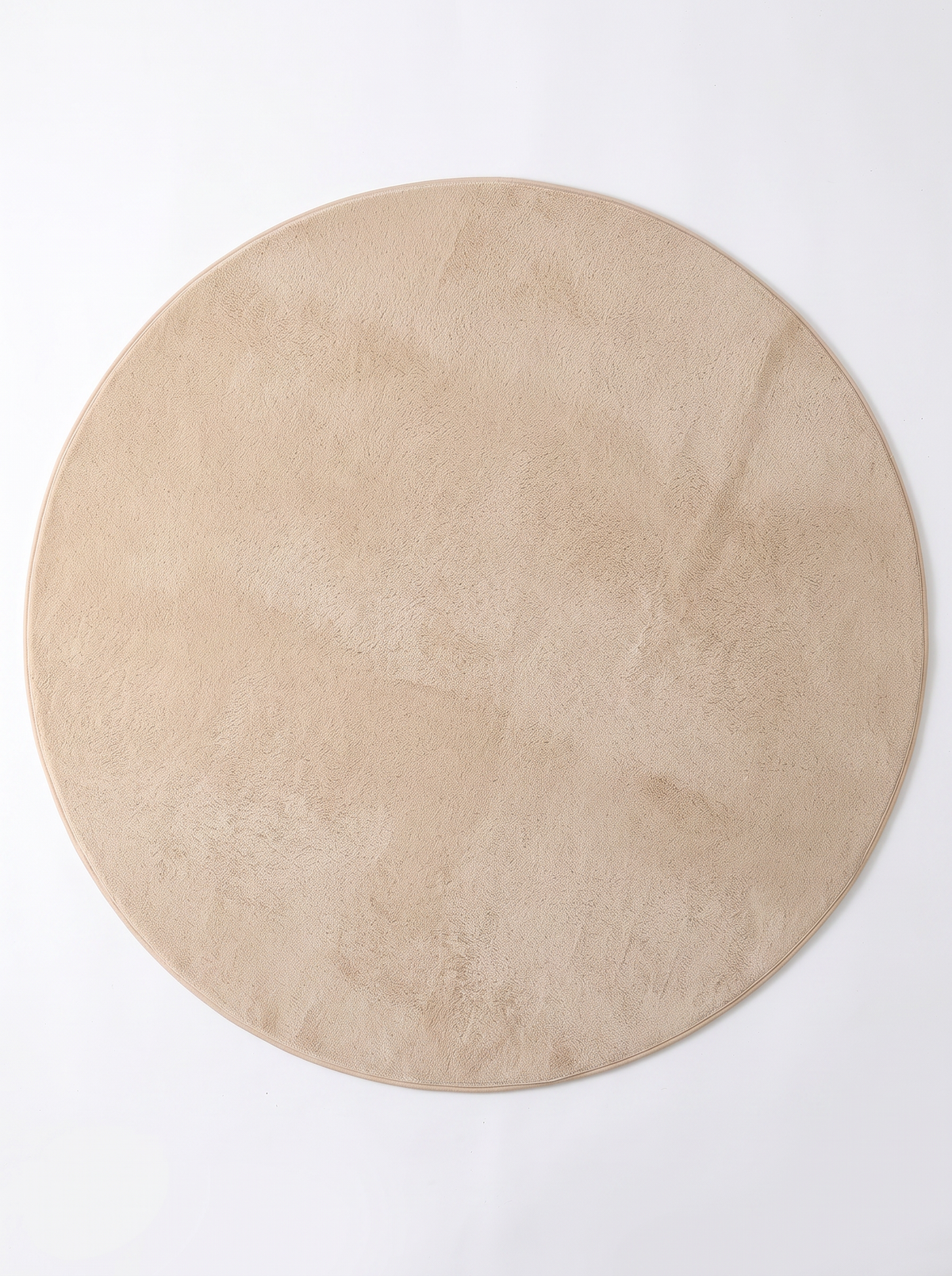 Coral Velvet Living Room Rug - Beige - 80cm diametre