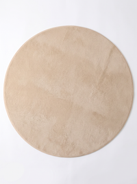 Coral Velvet Living Room Rug - Beige - 80cm diametre