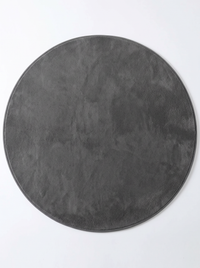 Coral Velvet Living Room Rug - Charcoal - 60cm diametre