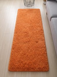 Fluffy Shag Living Room Rug - Orange - 80x200cm