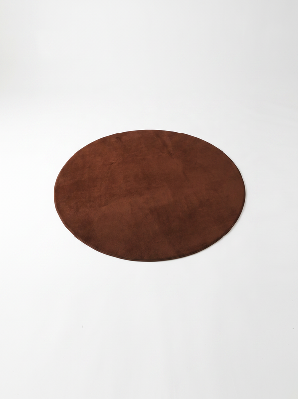 Coral Velvet Living Room Rug - Coffee - 160x160cm