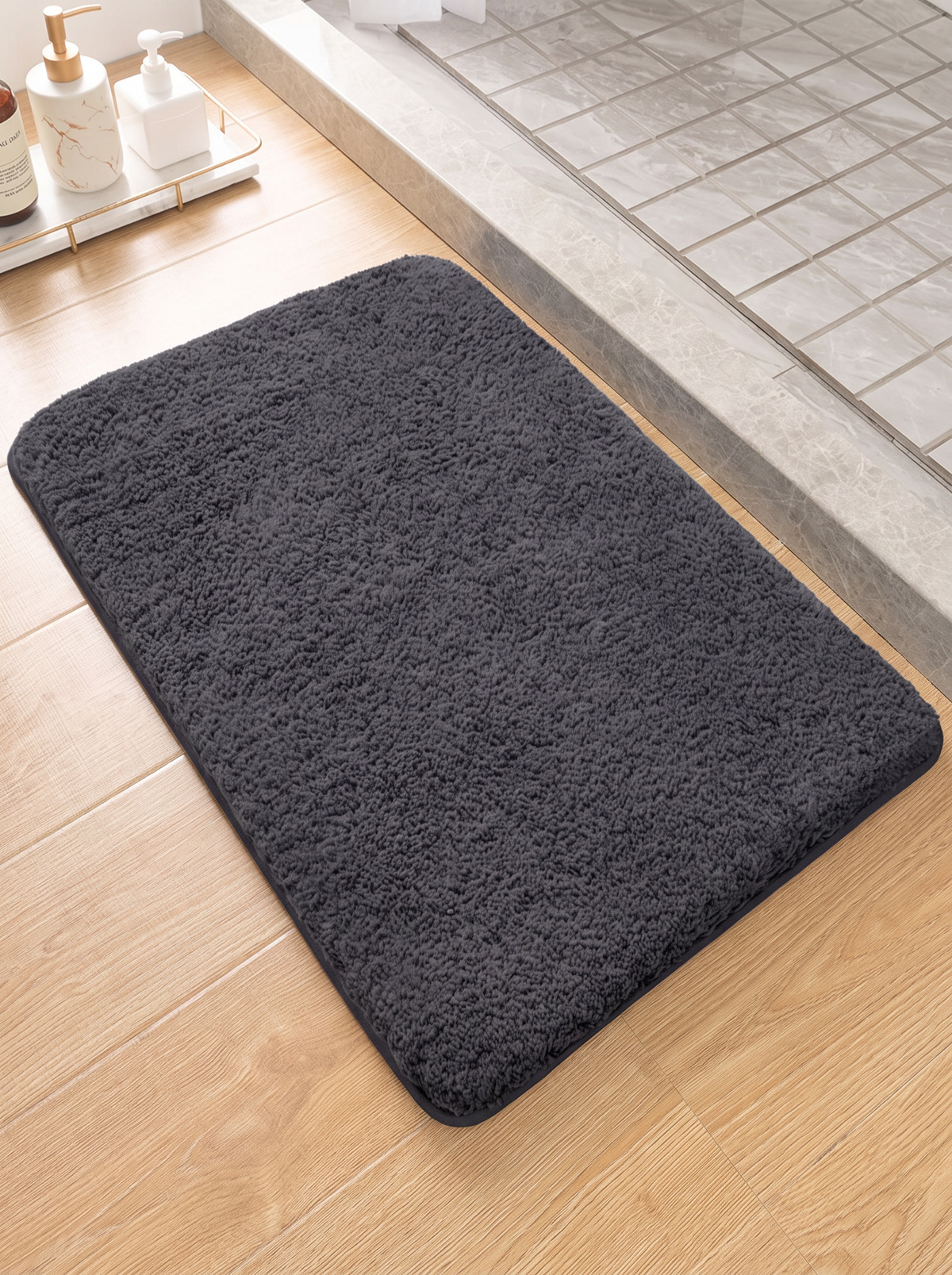 Furry Shag Bath Mat - Dark Gray - 40x60cm
