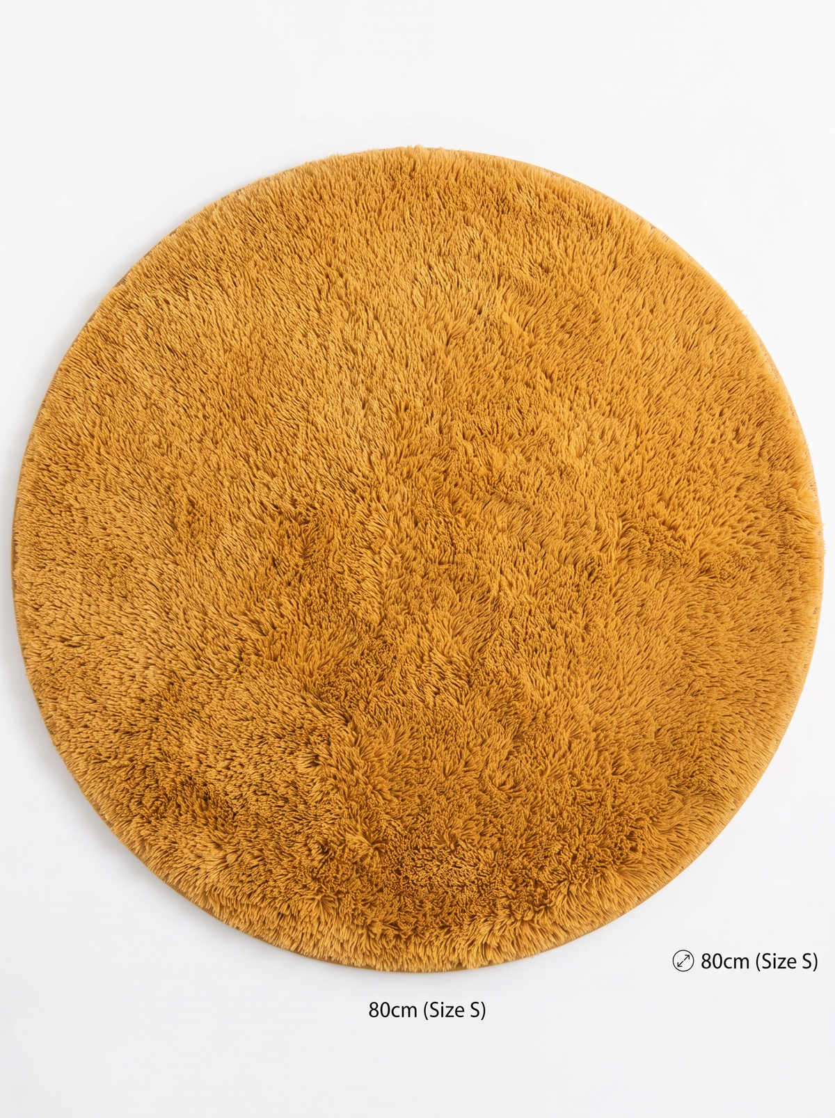 Coral Velvet Living Room Rug - Yellow - 80cm diametre