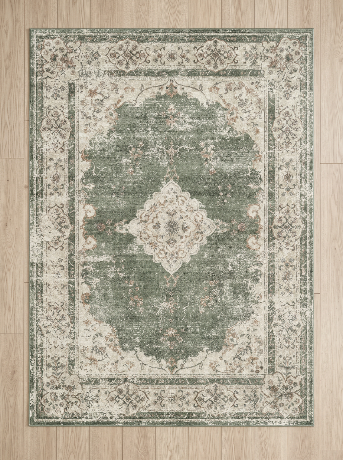 Retro Plush Rug - Sage - 100x160cm