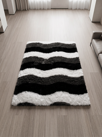 Fluffy Shag Living Room Rug - Wave - 120x200cm