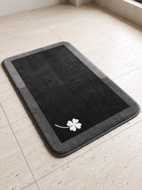 Printed Flannel Bath Mat - Gray and Black - 50x80cm