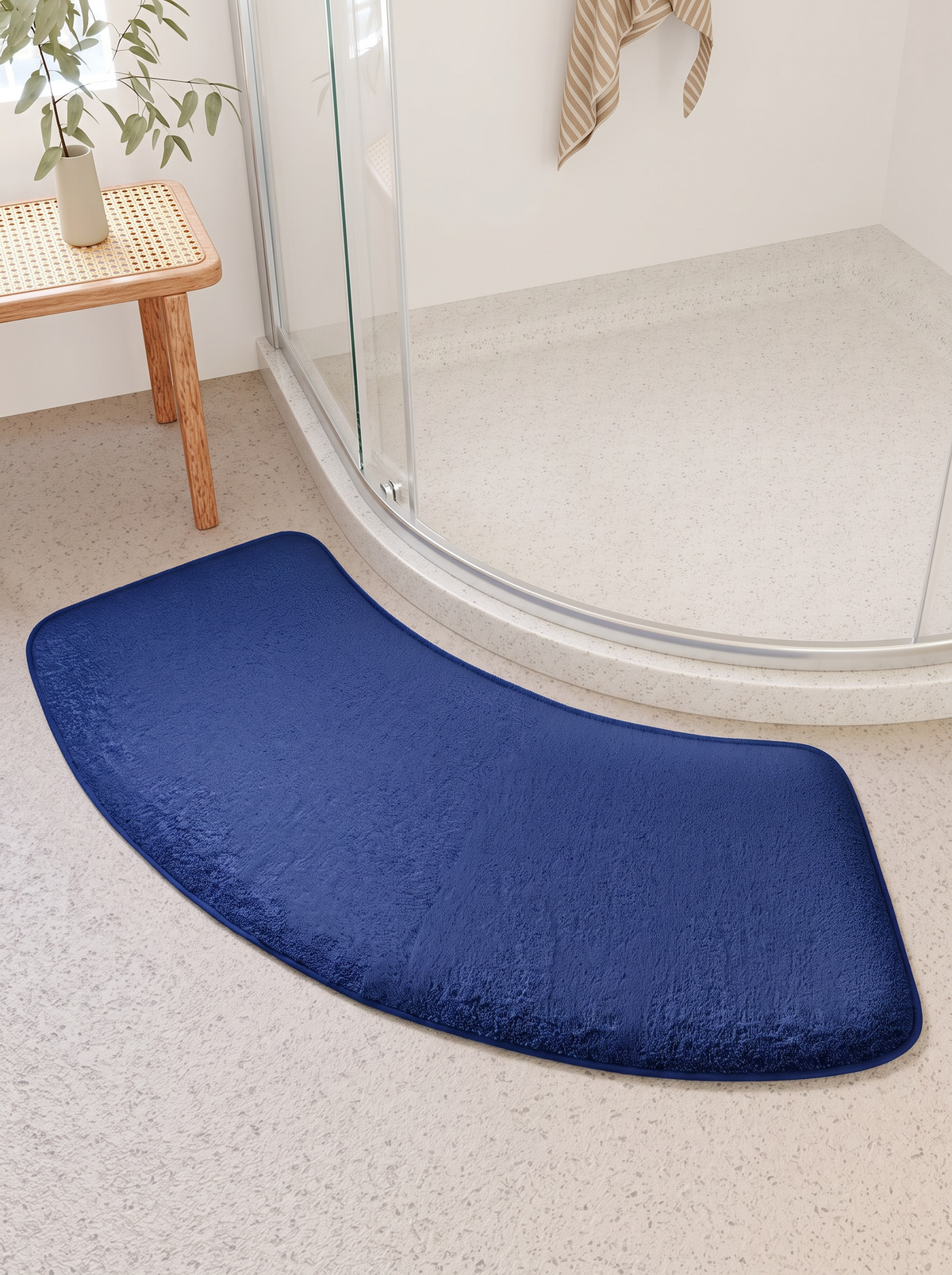Curved Door Bath Mat - Blue - 40x100cm