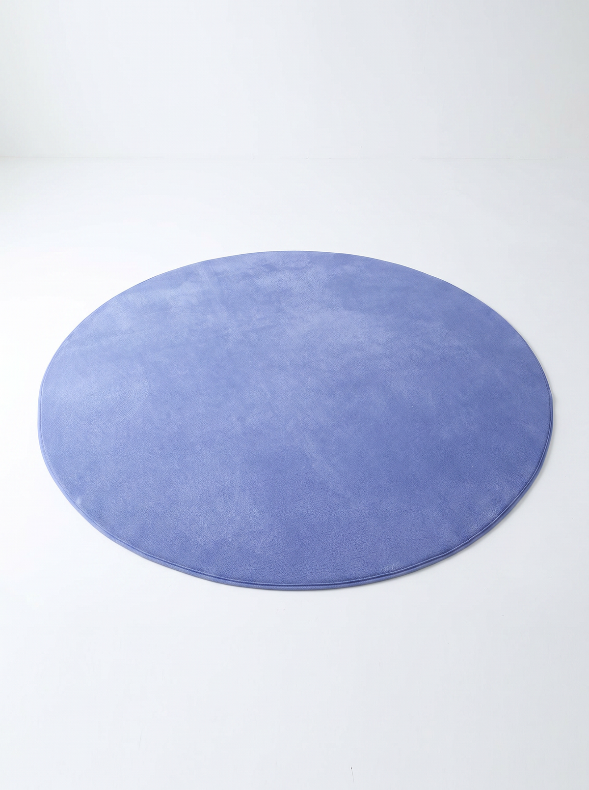 Coral Velvet Living Room Rug - Blue - 120cm diametre