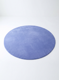 Coral Velvet Living Room Rug - Blue - 120cm diametre