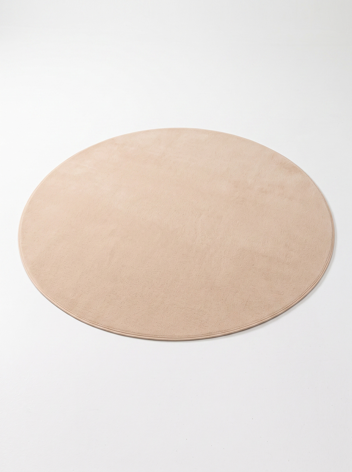 Coral Velvet Living Room Rug - Beige - 120cm diametre