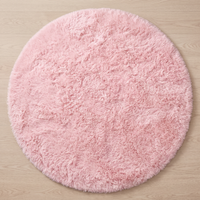 Plush Round Rug - Pink - 60cm diametre