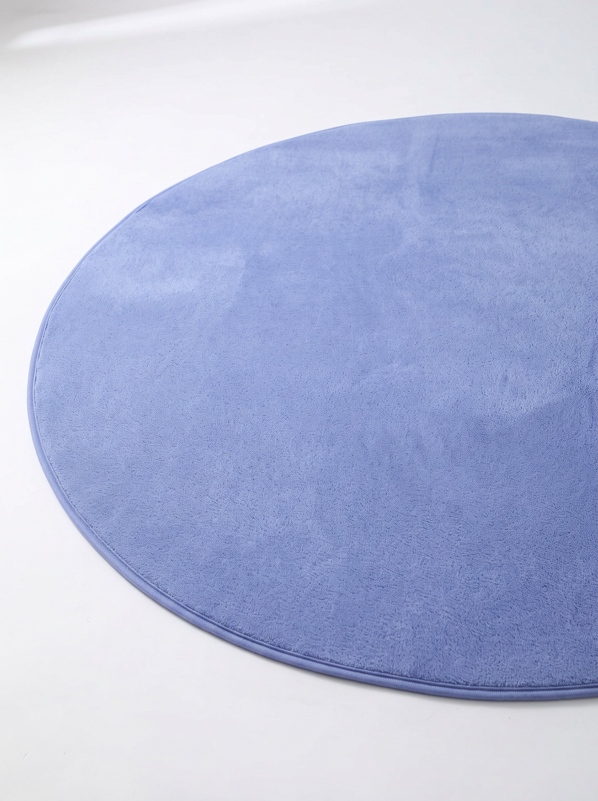 Coral Velvet Living Room Rug - Blue - 80cm diametre