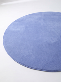 Coral Velvet Living Room Rug - Blue - 80cm diametre