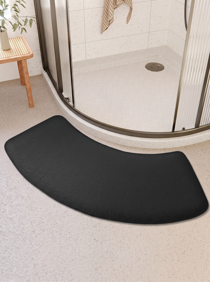 Curved Door Bath Mat - Black - 40x100cm