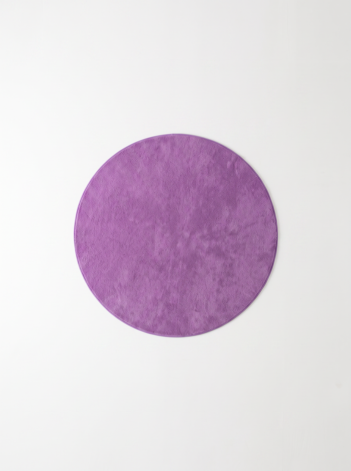 Coral Velvet Living Room Rug - Purple - 180cm diametre