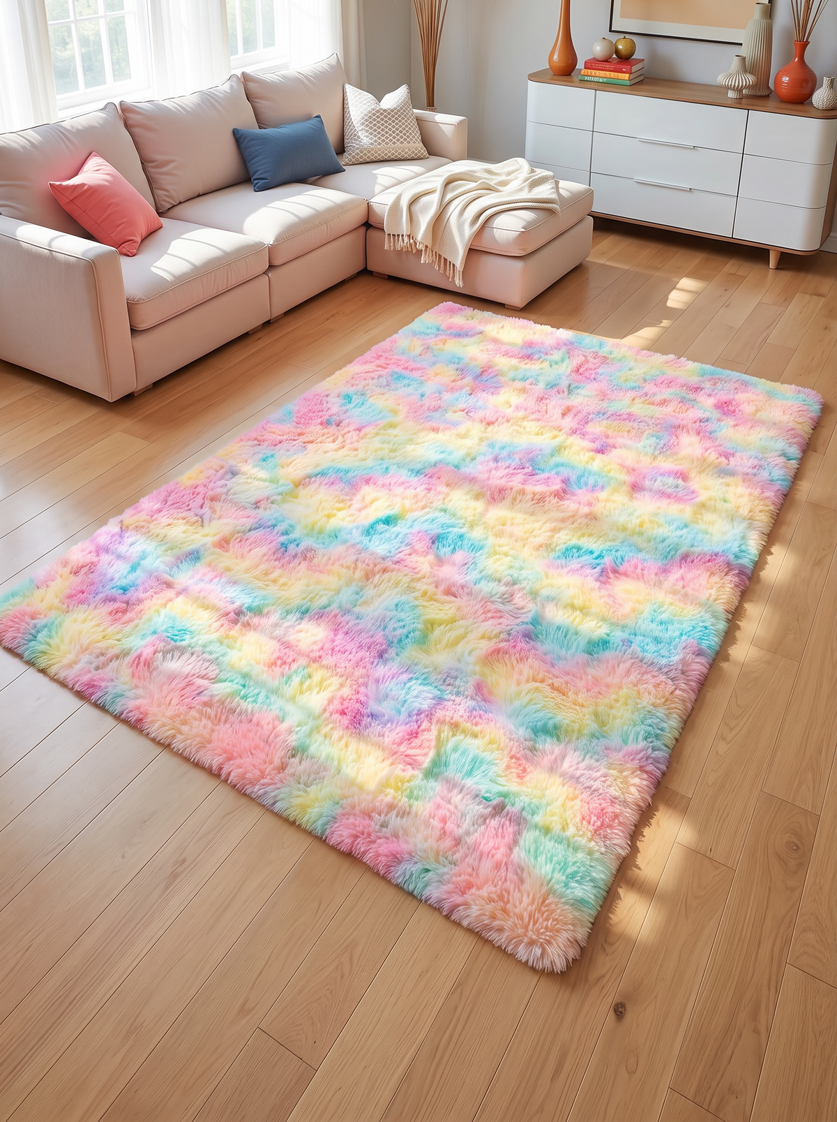 Rainbow Minimalist Rug - Rainbow - 120x200cm