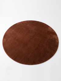 Coral Velvet Living Room Rug - Coffee - 120x120cm