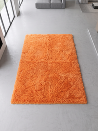 Fluffy Shag Living Room Rug - Orange - 140x200cm