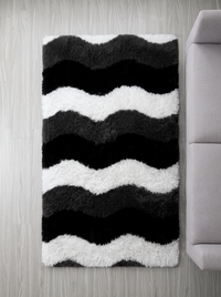 Fluffy Shag Living Room Rug - Wave - 100x200cm