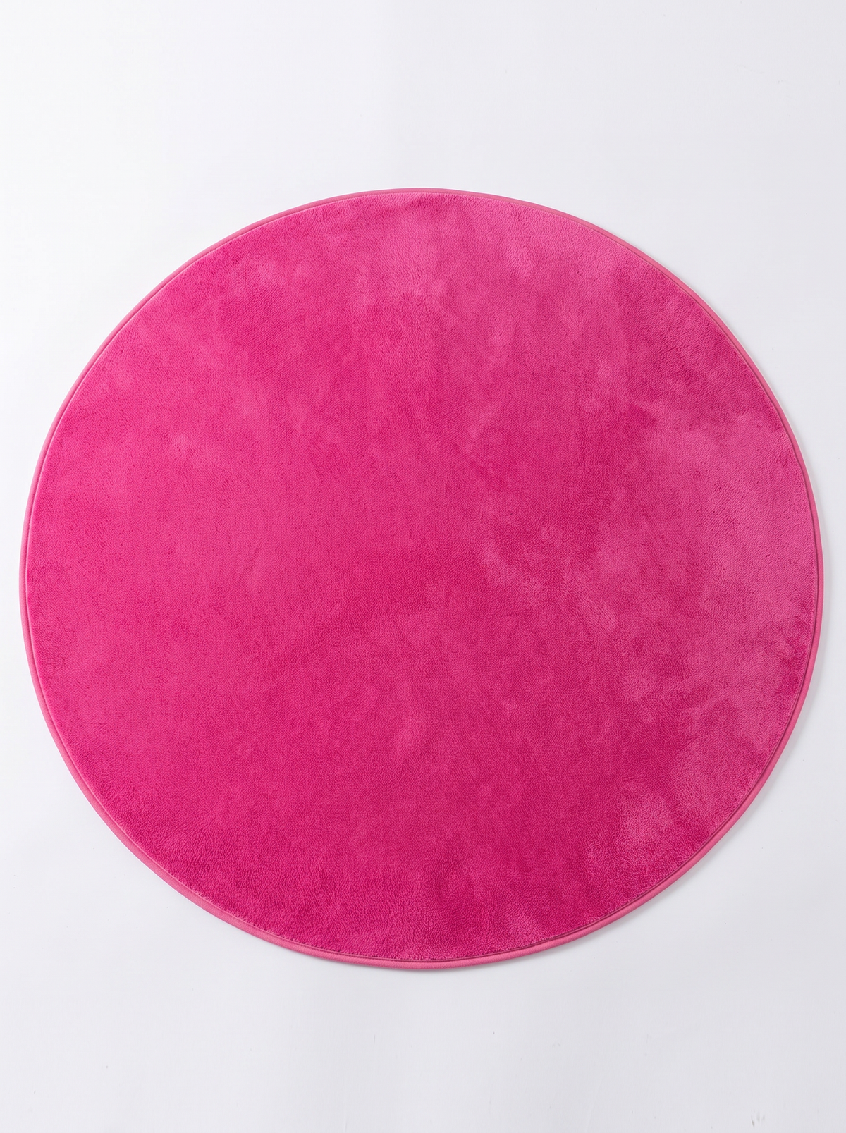 Coral Velvet Living Room Rug - Pink - 80cm diametre