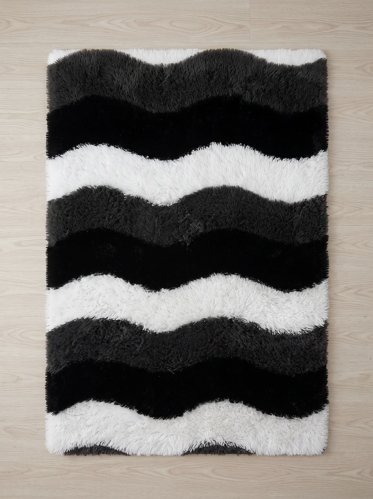 Fluffy Shag Living Room Rug - Wave - 80x120cm