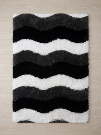 Fluffy Shag Living Room Rug - Wave - 80x120cm