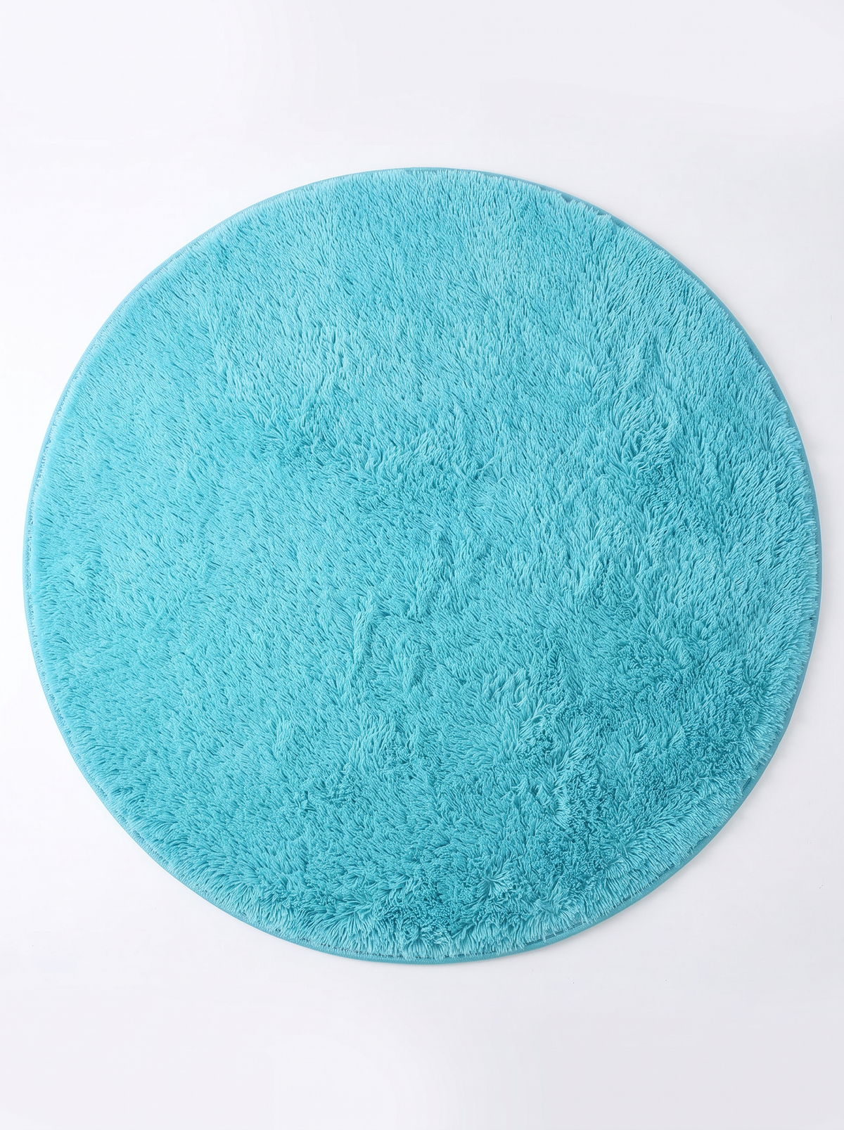 Coral Velvet Living Room Rug - Sky Blue - 80cm diametre