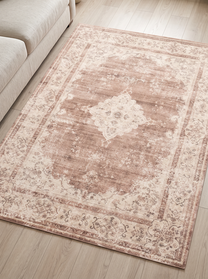Retro Plush Rug - Coral - 80x120cm