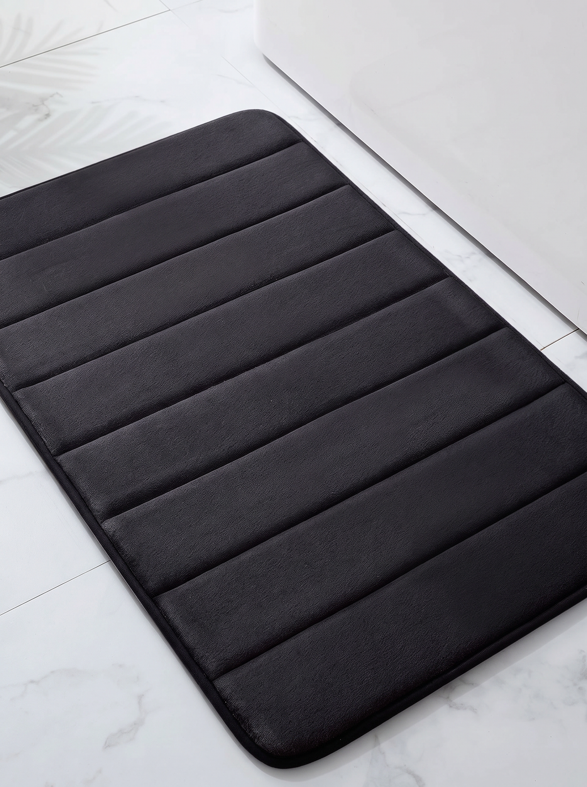 Sponge Stripe Bath Mat - Black - 40x60cm