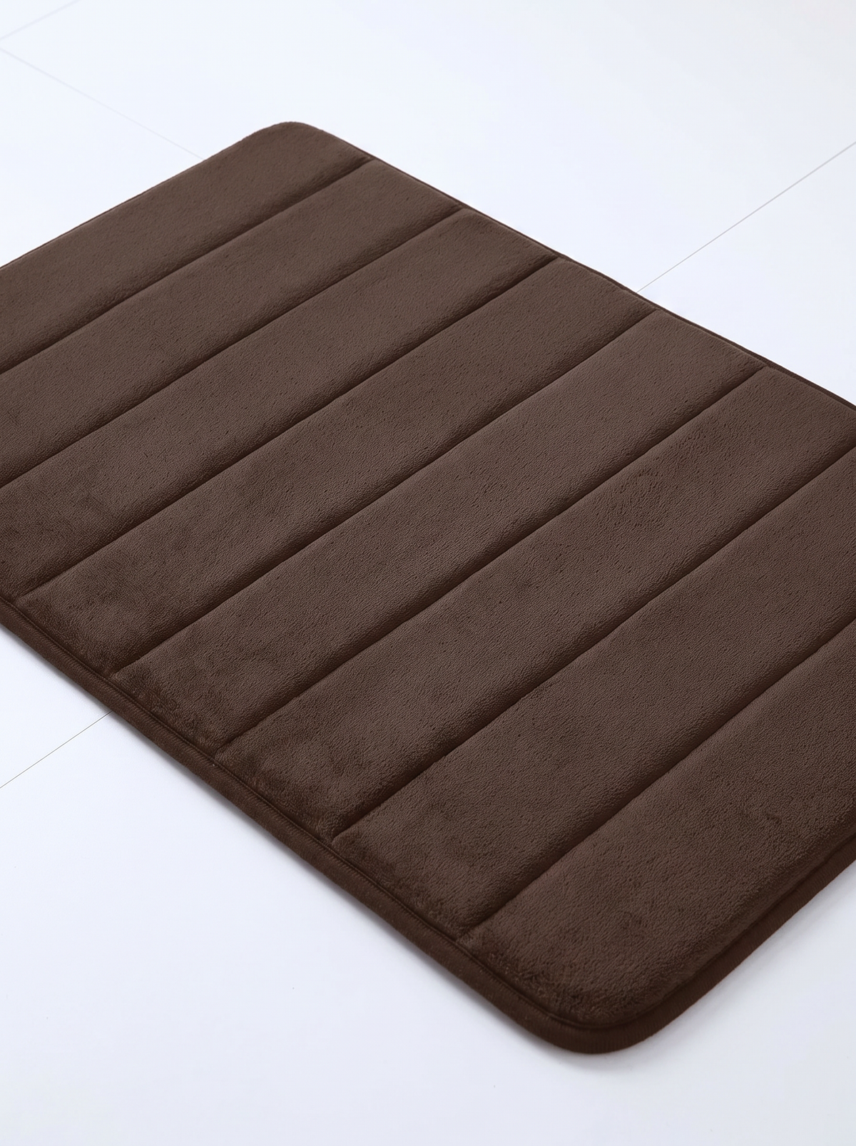 Sponge Stripe Bath Mat - Chocolate - 40x60cm