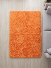 Fluffy Shag Living Room Rug - Orange - 100x160cm